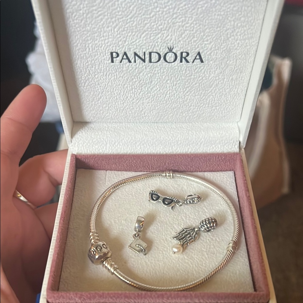 Pandora Silver Charm Bracelet with Charms